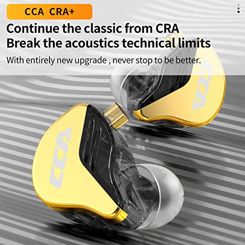 Image of CCA CRA+ in Ear Monitor Earphone, Patented Ultra-Thin Diaphragm Dynamic Driver IEM, Clear Sound & Deep Bass, Wired Earbuds with Tangle-Free Removable Cord