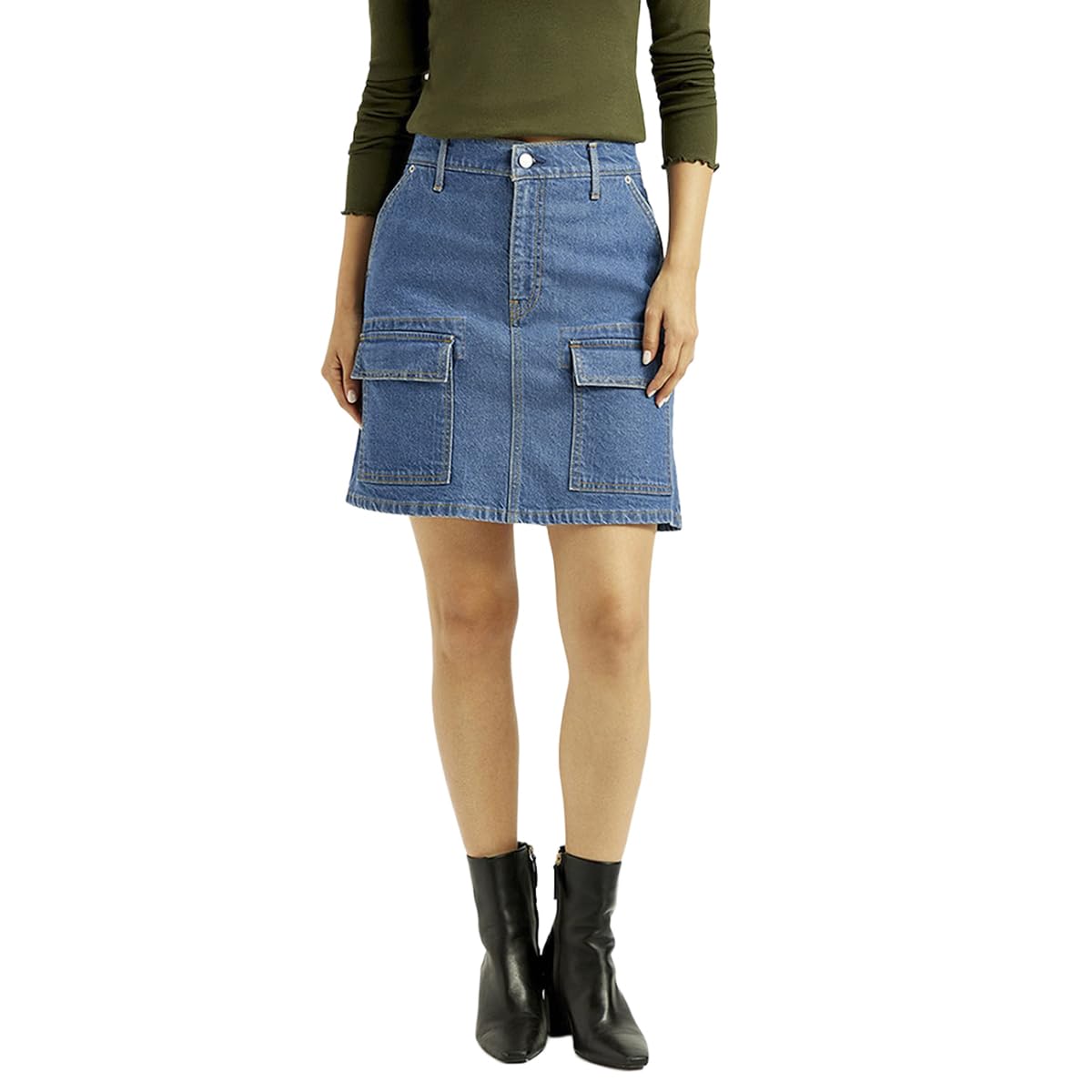 levi's Women's Mid Rise Straight Denim Skirt-picture-12