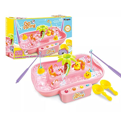 Image of Kidology Magnetic Fishing Game Toys with Sideway&Stairs|Electronic Fishing Game Set with Magnetic Pond Toddlers Toys|Preschool Learning Education with Music Story Toy for Kids (Go Fishing) Multi