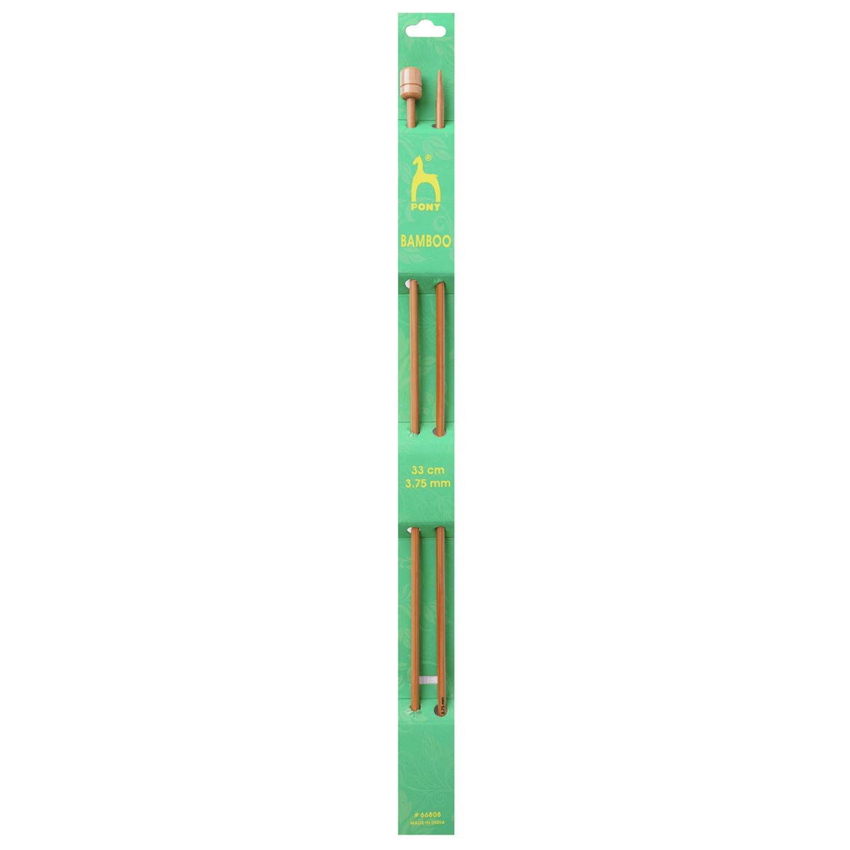 Pony Single Ended Bamboo Knitting Pins, Multi-Colour, 3.75 mm