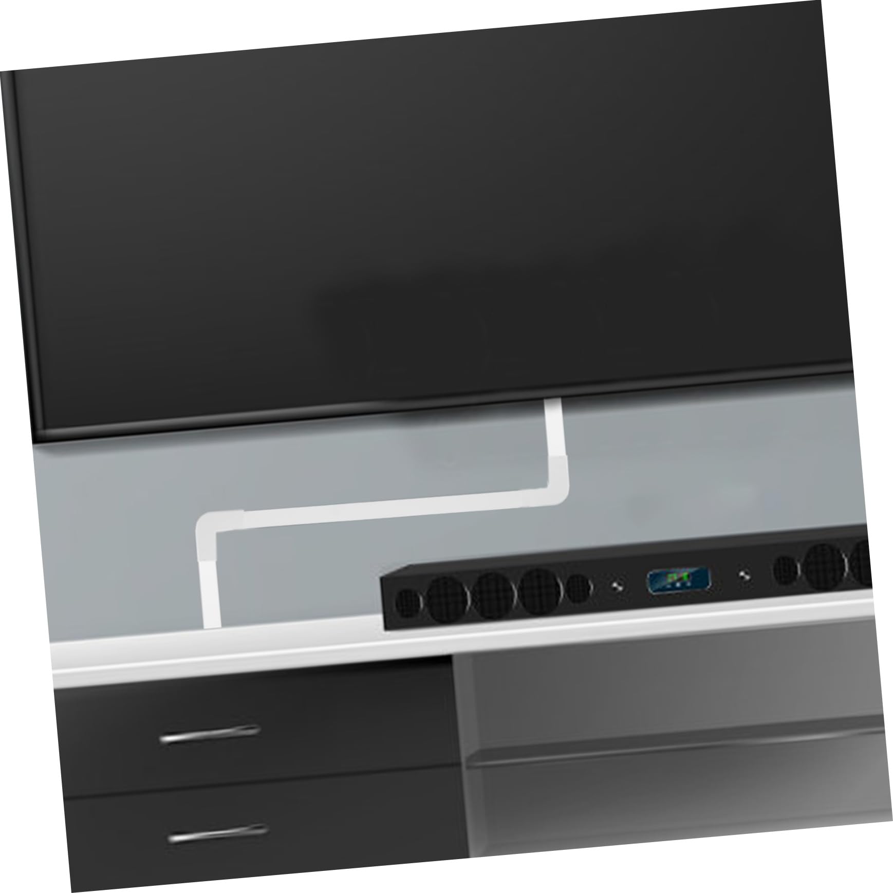 Goulotte Passe-câbles en PVC Blanc, Cache-câbles Flexible à Pose Facile pour Télévision Murale, Rangement Discret des Fils et Câbles