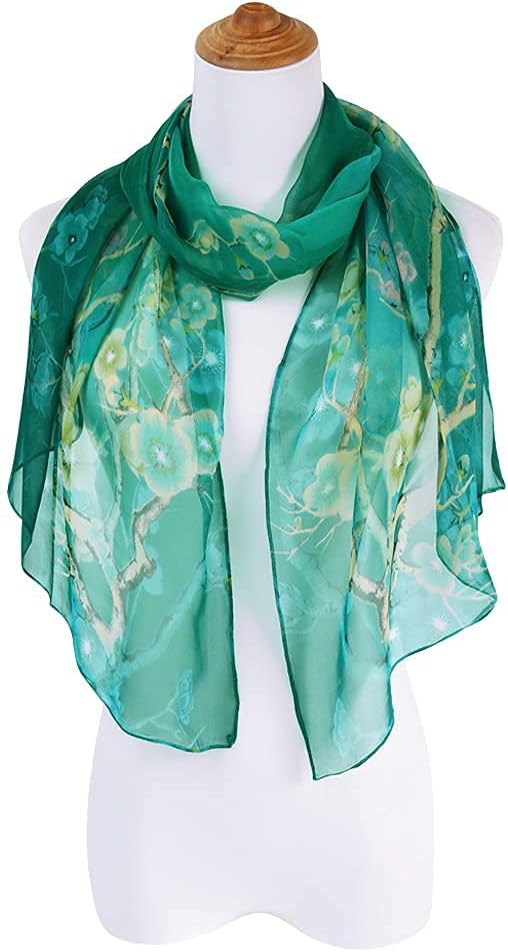 E-Clover Herebuy - Unique Women's Floral Scarves: Chiffon Flowers & Birds Printed Scarf - Image 7