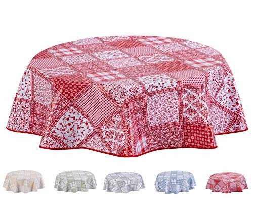 Home Direct Nappe Toile cirée PVC Ronde 155 cm Rouge