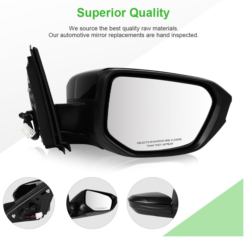 SCITOO Passenger Side View Mirror Fit For Honda For Civic 2016 2017 2018 2019 2020 2021 Power Heated 5Pins Right Outside Exterior Mirror HO1320283