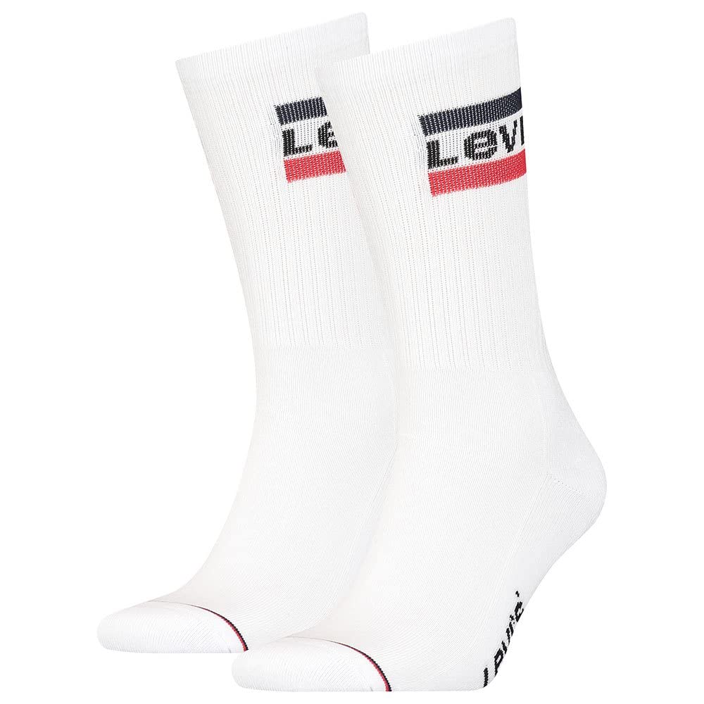 Levi's Unisex Sportwear Logo 144 Crew sock, white white, 8-Jun UK