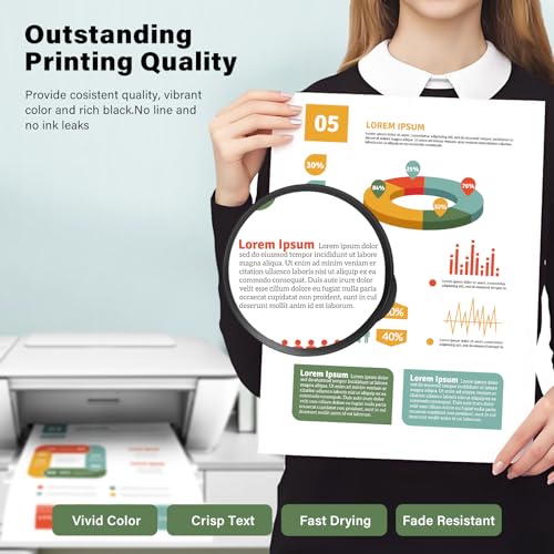 Aimery Tinta de impressora 67 XL preta/colorida combo de cartuchos de tinta substituições para tinta