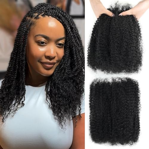 Afro Kinkys Bulk Human Hair 2 Bundles 16 Inch...