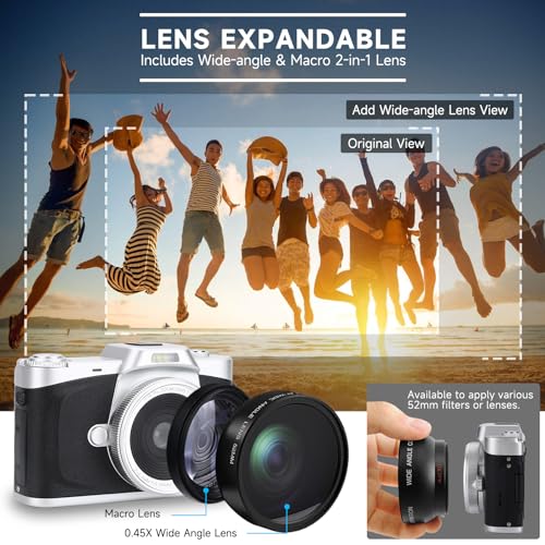 Cámara Digital 4K Compacta con Lente Macro y Pantalla Giratoria miniatura 4
