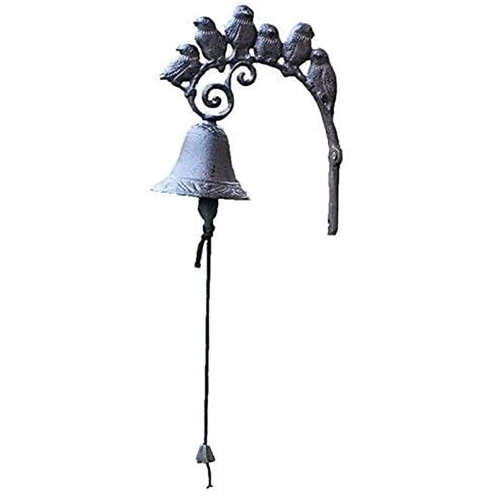 Türglocke Gusseisen antik wandglocke Nordische Art Vintage braune Metall-Eisen-Tür-Klingel-Wand montiert Willkommensguss-WLAN-Türklingel-Veranda-Garten-Dekoration