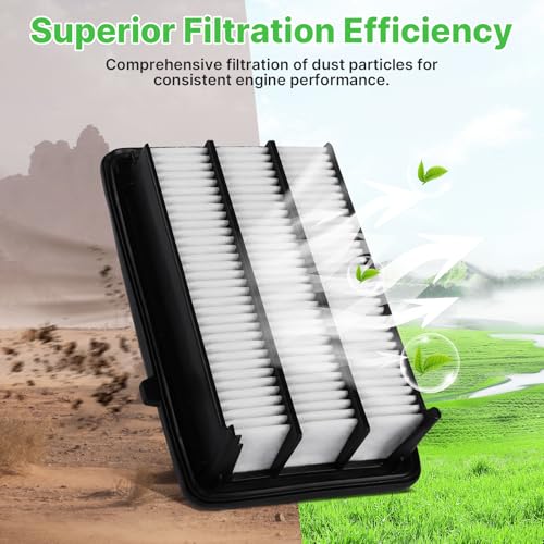 Image of 2PCS Engine Air Filter Fit for Honda Civic 2016-2021 (L4 1.5L), CR-V CRV 2017-2022 (L4 1.5L) Air Filter for My Car Replacement Engine Filter Automotive Accessories# CA12050 17220-5AA-A00