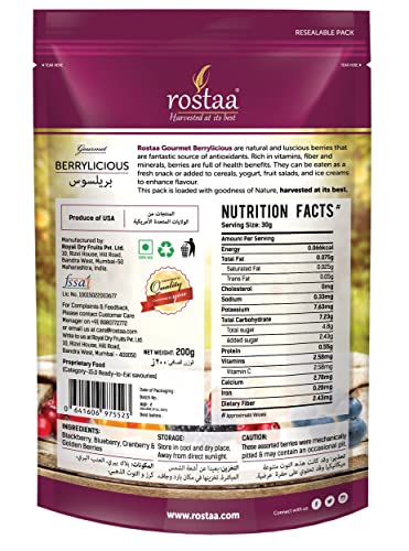 Image of Rostaa Premium Mix Berries ( Berrylicious ) Pouch, 2 X 200 g