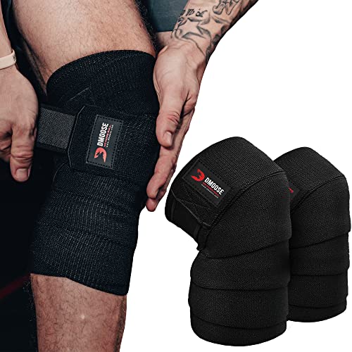 DMoose Knee Support Wraps, Knee Compression Sleeves Women and Men, Knee Compression Sleeve Women, Knee Strap for Football, Volleyball, Jogging, Basketball, and Soccer â€“ Black (Pair)