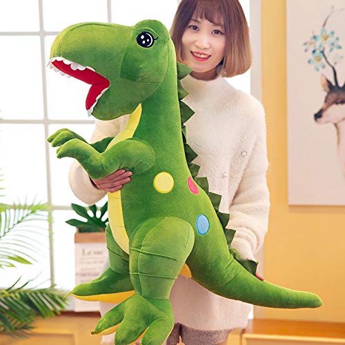 Grande 60-100 cm Tyrannosaurus Juguete de Felpa Lunares Dinosaurio muñeca decoración de la habitación Regalo de cumpleaños para niños 75 cm Verde