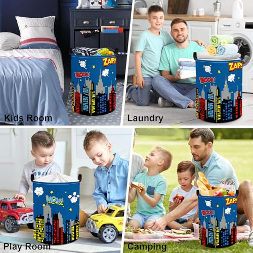 Cesto ropa sucia infantil plegable ideal para organizar juguetes en el dormitorio de niños 8