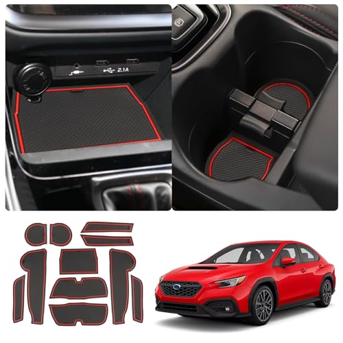 Alfombrillas para consola central Subaru WRX 2026 LUWU rojo