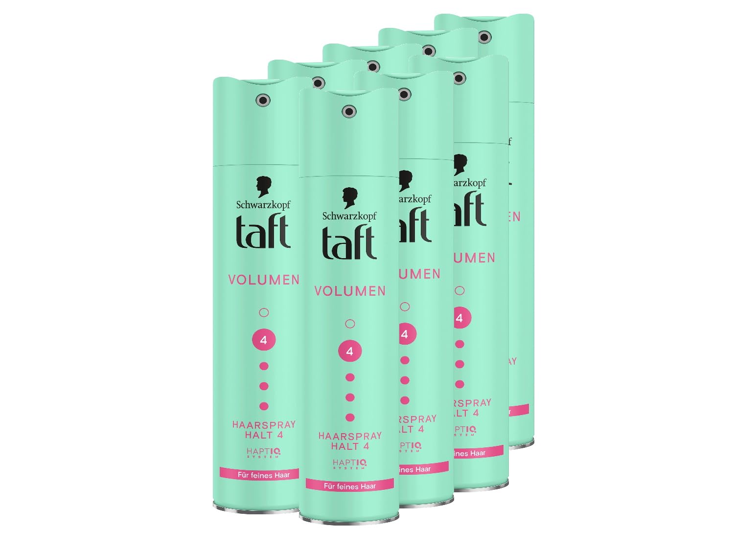 Schwarzkopf TAFT - Aerosol para el cabello (8 x 250 ml), grado de sujeción 4 para cabello fino, spray para el cabello fino, fórmula vegana