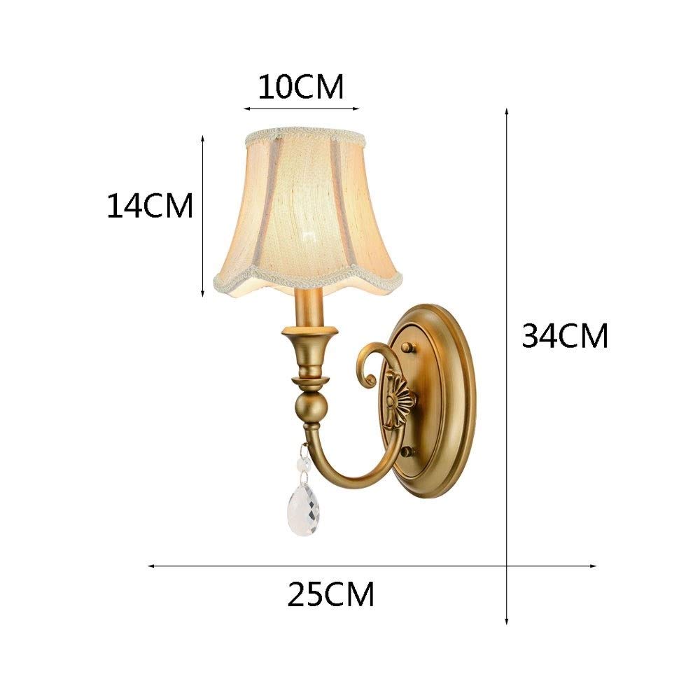 Lámpara de Pared Americana Creativa de Metal de Hierro Retro, Lámpara Dere Pura Lámpara Dere, Lámpara de Cristal de Cristal, Dormitorio Colgante de la Sala de Estar Luz de Pared E27 Interior Flex