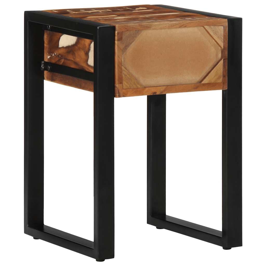 Stolik pomocniczy Wielobarwny 35x35x50 cm Lite drewno z recyklingu