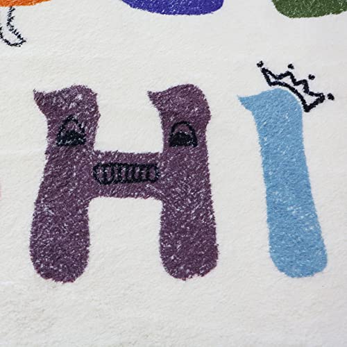 Ustide Abc Kids Carpet 5Ft X 7Ft, Machine Washable And Foldable,Colorful Abc Alphabet Rug For Kids Room Soft Letters Learning Carpet For Bedroom Playroom Nursery Decor #TOP3
