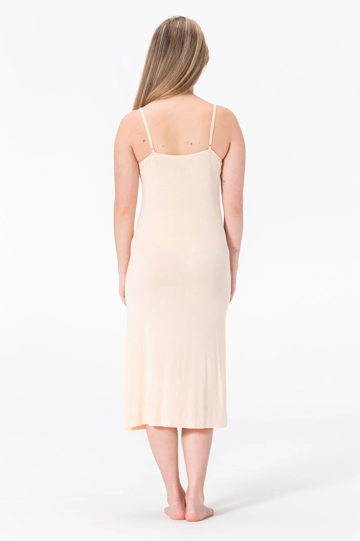 BestSale247 Sous-robe sexy pour femme avec dentelle – en tissu de bambou doux, avec bretelles réglables, sous-vêtement de nuit