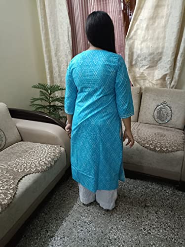 Image of Aarohi Home Decor Women's Cotton Lehriya Print Straight Kurta || Women Lehriya Febric Cotton A-line Kurta || Kurta for Women