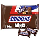 Snickers Chocolatinas con deliciosa Crema de Cacahuete, Suave Caramelo y trocitos de Cacahuete recubiertos de Chocolate con Leche en formato minis (170g)