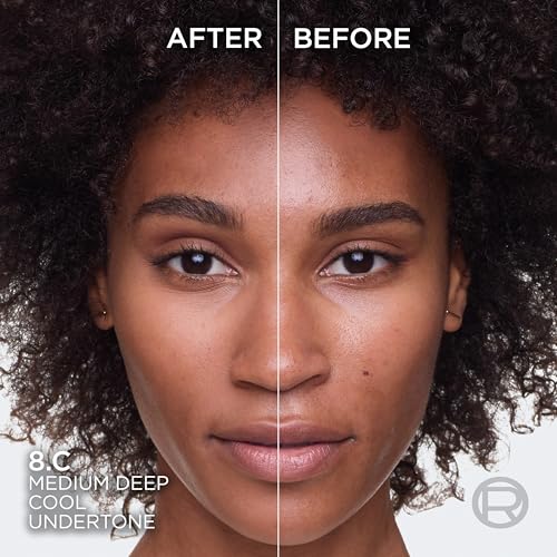 L'Oreal Paris True Match Fond de teint liquide, soin de la peau infusé à l'acide hyaluronique, SPF 17, disponible en 40 teintes, 8C marron noisette, 30 ml