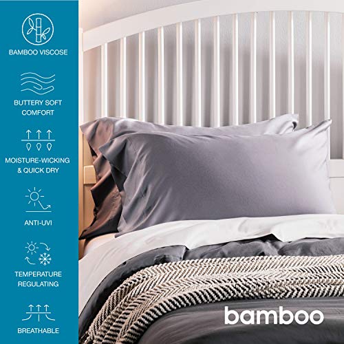Bedsure Cooling Bamboo Pillowcases Set of 2 Breathable Cool Ultra Soft Pillow Cases Viscose