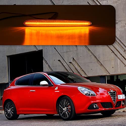NSLUMO Indicatore laterale LED Indicatore di direzione laterale Ambra Luce di direzione frecce compatibile con Alfa Ro.meo Giulietta Hatchback tipo 940 Juliet (Lente trasparente