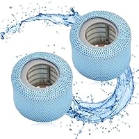 Riisoyu 2 Stück Filterkartuschen mit Schutznetzen für MSpa Whirlpoal, Netzabdeckung für 90 Falten Sieb Ersatzfilter Pool Bubble Spa Zubehör Ersatz Filter für alle Mspa Whirlpools