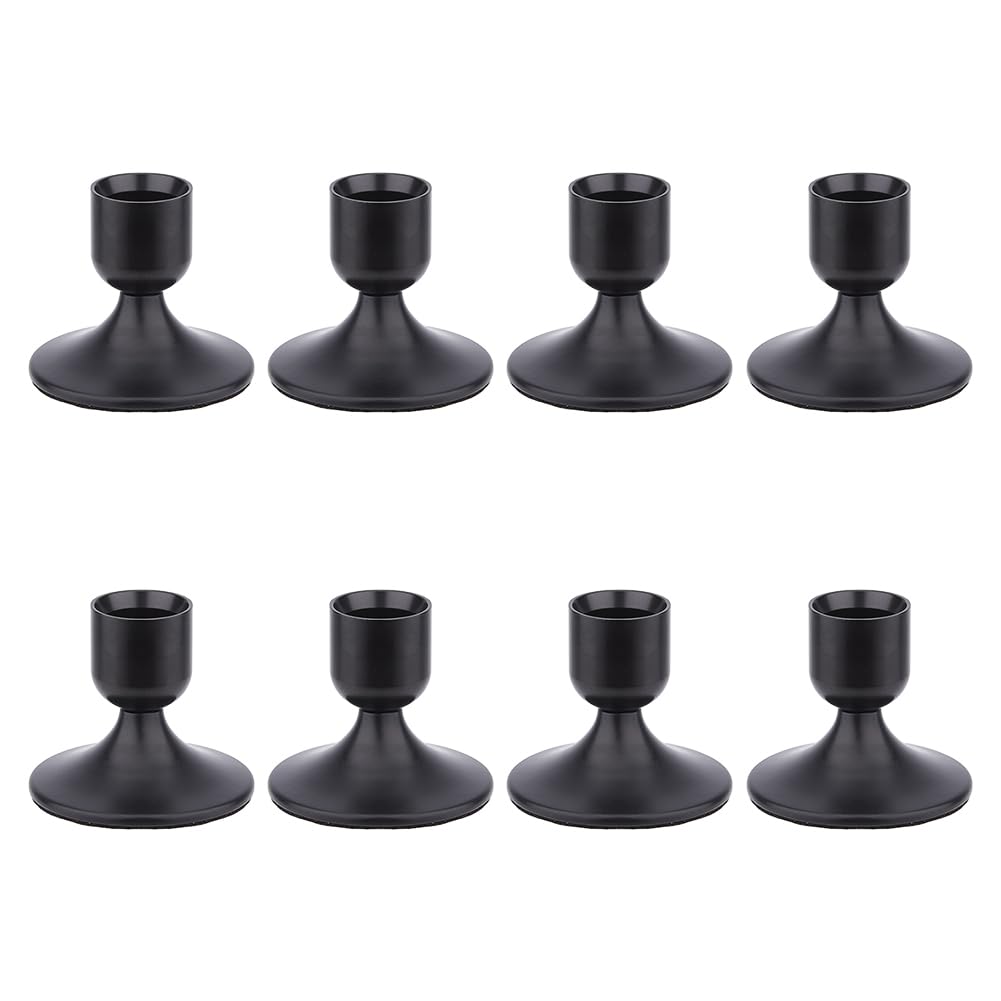SUPERFINDINGS 8 piezas portavelas para boda portavelas cónico negro portavelas soporte para eventos formales decoración navideña centro de mesa