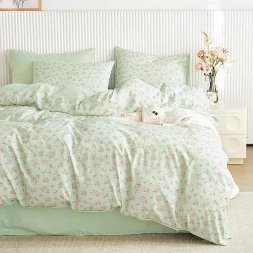 Wake In Cloud - Coquette Duvet Cover Set, Floral Cottagecore Flower Shabby Chic Cute Aesthetic, Soft...