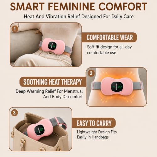 Image of BRONTIX Menstrual Pain Relief Heating Pad | Electric Period Cramp Massager