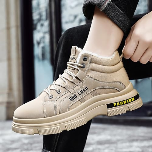 Snow Boots for Men Waterproof Furry Lined Warm Winter Boots Lace Up Cold Weather Anti-Slip Ankle Boots Slip on Athletic Lightweight Hiking Shoes2