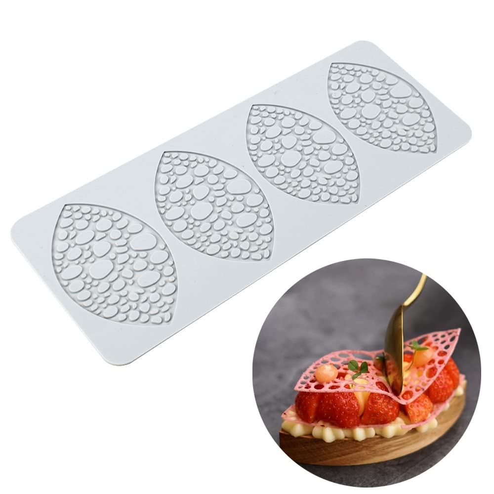 TUKE Lace Molds for Cake Decorating 3D Leaf Silicone Molds for Baking Gummy Molds Clay Fondant Molds Lace Mats Flower Honeycomb Bee Pattern for Sugar Chocolate Polymer (Leaf_15x5.8x0.12inch_Z)