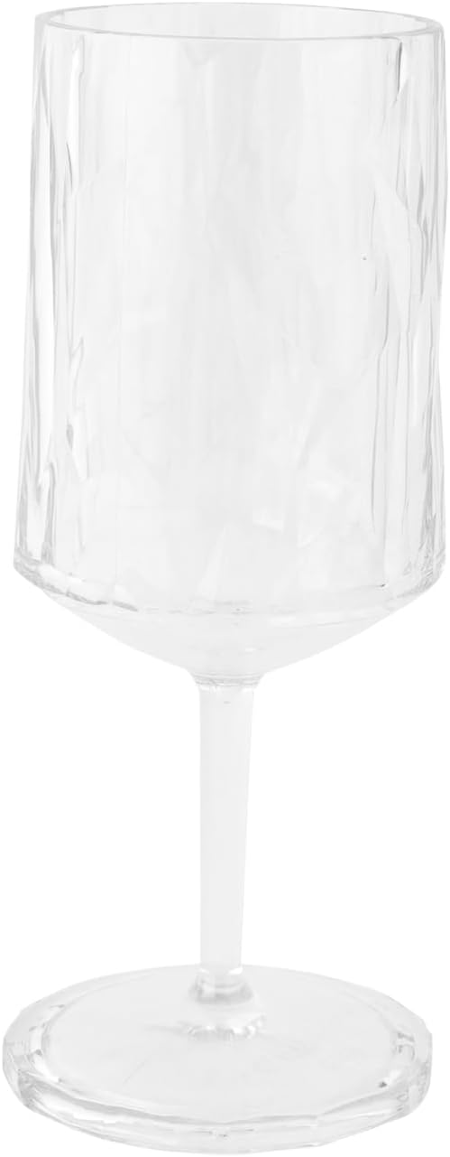 Vietri Shatterproof Superglass Cocktail Glass - 8" 10.25oz Unbreakable Faceted Polycarbonate Stemware & Barware