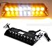 Wecade 9 Led 9w Car Truck Strobe Windshield Dash Lights 16 Pattern Super Bright for EMS Law Enforcement Warning LED Strobe Lights (Amber/White/Amber)
