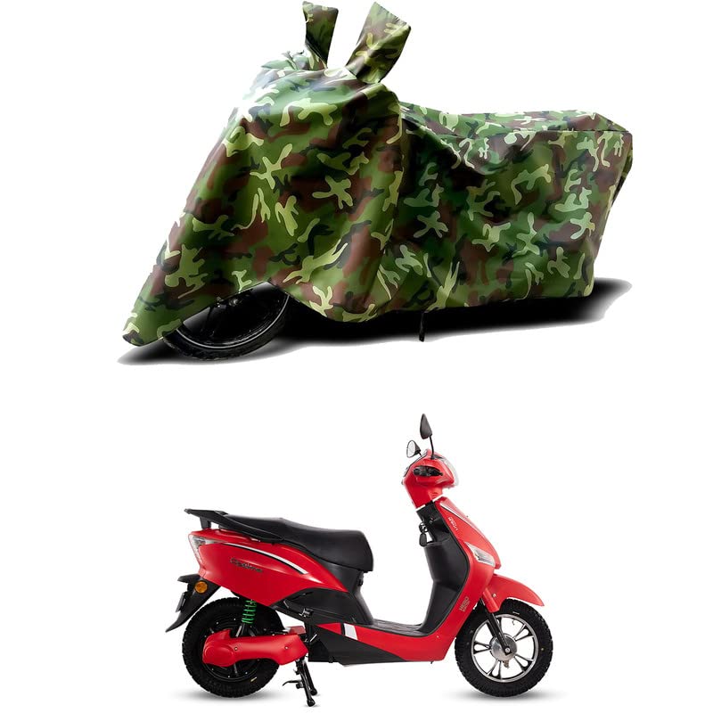 Image of 100% Water Resistant Bike Scooty Two Wheeler Body Cover Compatible for Hero Electric Optima CX /UV-Rays /Heat Protection /Birds Dropping /Scratchproof /Dust Proof /Waterproof /All [Green MJ]