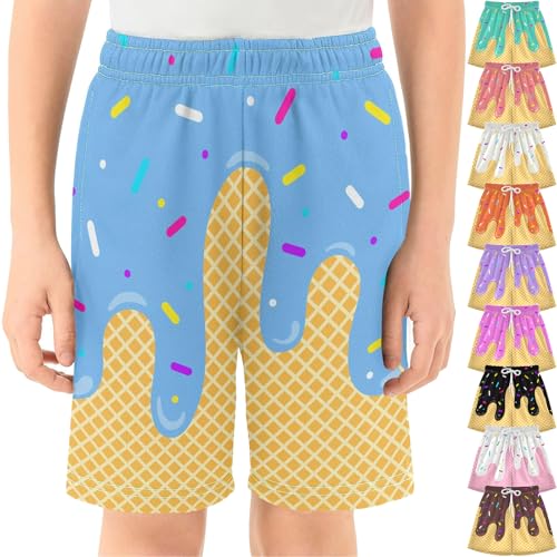 Ice Cream Shorts with Pockets Baseball Parent-Child Clothing Boy Girl Man Woman Summer Ice Cream Baseball Shorts