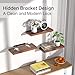 BAYKA Floating Shelves for Wall, Wall Mounted Rustic Wood Shelves for Bathroom, Bedroom, Living Room, Kitchen,Small Hanging Shelf for Books/Storage/Room Decor (Walnut-Like, Set of 3, 15.7in)