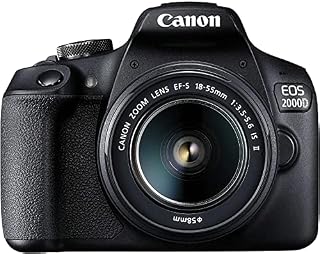 Canon EOS 2000D + EF-S 18-55mm f/3.5-5.6 IS II SLR Camera Set 24.1MP CMOS 6000 x 4000 Pixels Black - Digital Camera (24.1 MP, 6000 x 4000 Pixels, CMOS, Full HD, 1 192g, Black)