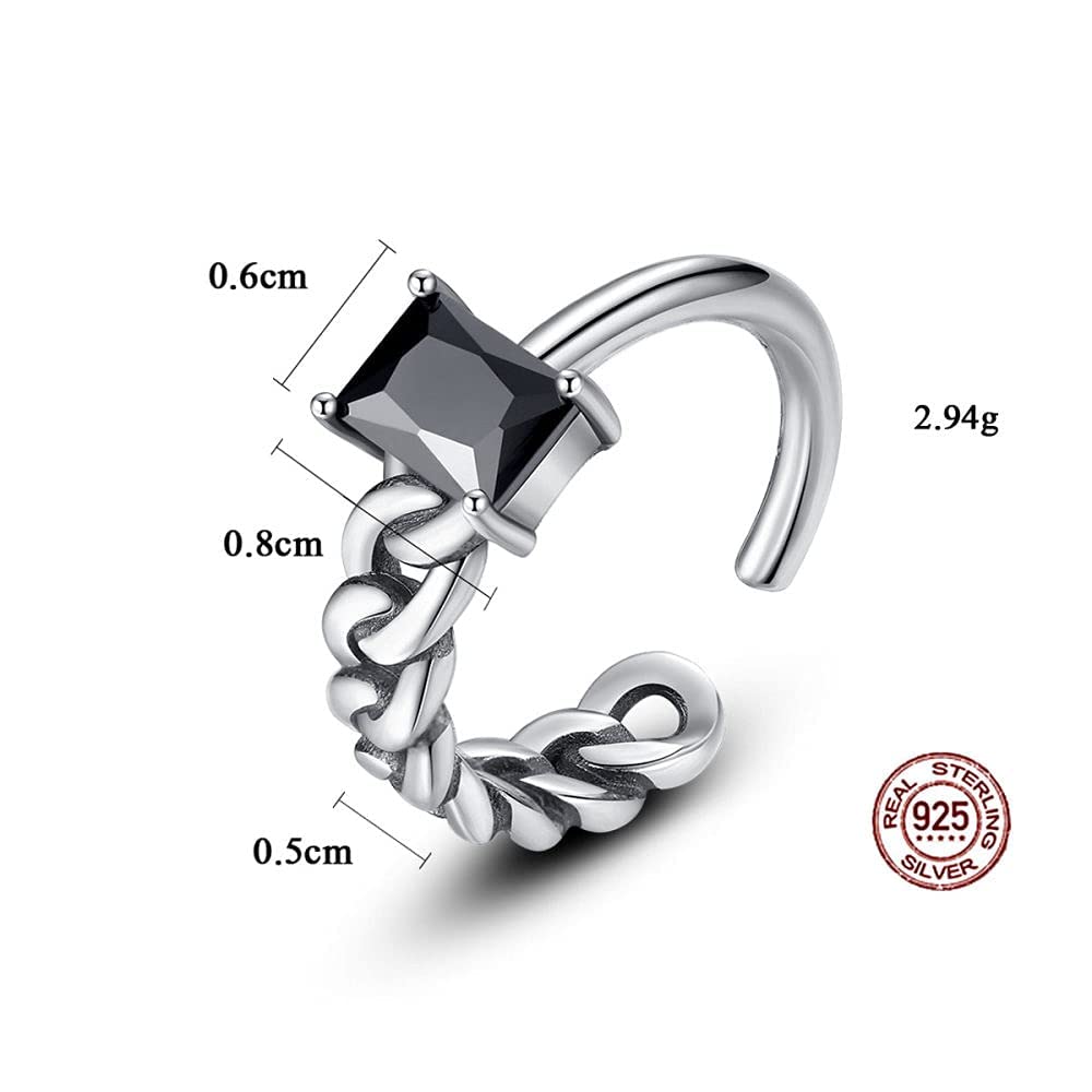 Einstellbarer offener Fingerring von Frauen - Destgiertes, gewebter Schnur stapelbarer Daumenring, Jubiläum CZ Simuliertes Diamond Statement Joint Ring, Unise