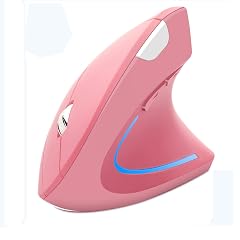 Wireless Mouse Ergonomic Vertical Mouse Ergo LED Light High Precision Optical Cordless Lightweight Mice Gift for Boy Girl
