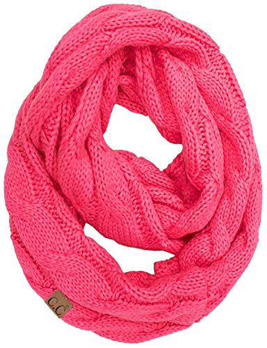 Funky Junque Infinity Scarf for Women – Oversized Wrap, Chunky Layer, Colorful Sweater Accessory, Winter Styles, Fall Fashion, Cozy Cold-Weather Essentials - Candy Pink