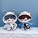 niannyyhouse 10cm 15cm 20cm Plush Doll Clothes Hoodie Vest Pants Backpacks Glasses Shoes Wolf Bear Outfit Soft Stuffed Toy Dressup Gift (Gray-10cm)