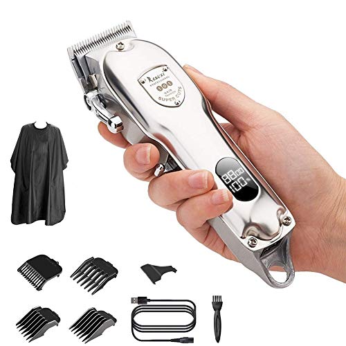 Haarschneider-Kit für Männer, professionelles Pflege-Kit für Männer Bartschneider Leises USB-Lade-LED-Display,Silber