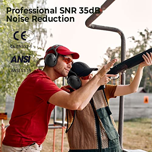 SNR 35dB Hearing Protection Ear Muff, Effective Ear Protection, Noise Cancelling Headphones for Adults Kids Mowing Autism, Adjustable Noise Cancelling Ear Muffs, Safety Earmuffs with Storage Bag - Image 6