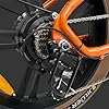 PVY X20 Dual Battery Electric Bike 250W Motor 48V 30Ah 200KM Range Fat Tire 20"*4.0 Hydraulic Brakes Shimano 7-Speed Foldable E-Bike 20km/h All-Terrain Bicycle for Adults (Orange) #3
