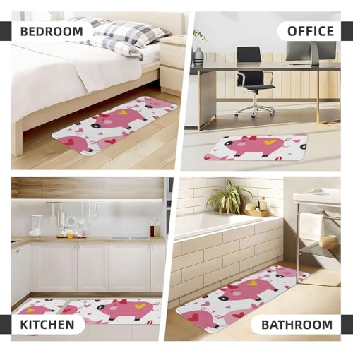 Tapetes de cocina para decoración del hogar con diseño de cerditos para suelos y lavandería 7