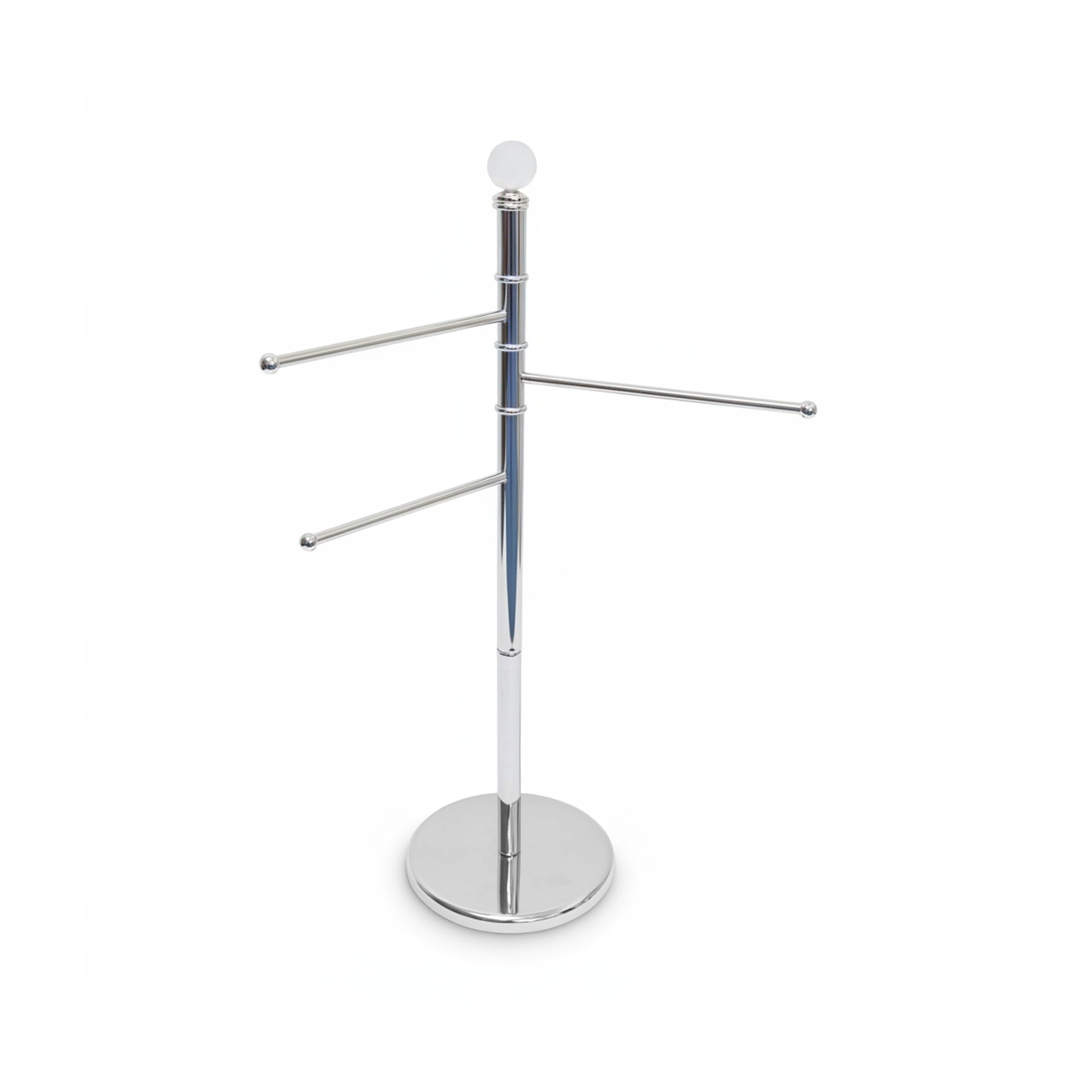 Relaxdays Toallero de pie con 3 Brazos móviles, Acero Inoxidable, 95 x 29 x 29 cm, 3.7 Kg, Color Plateado